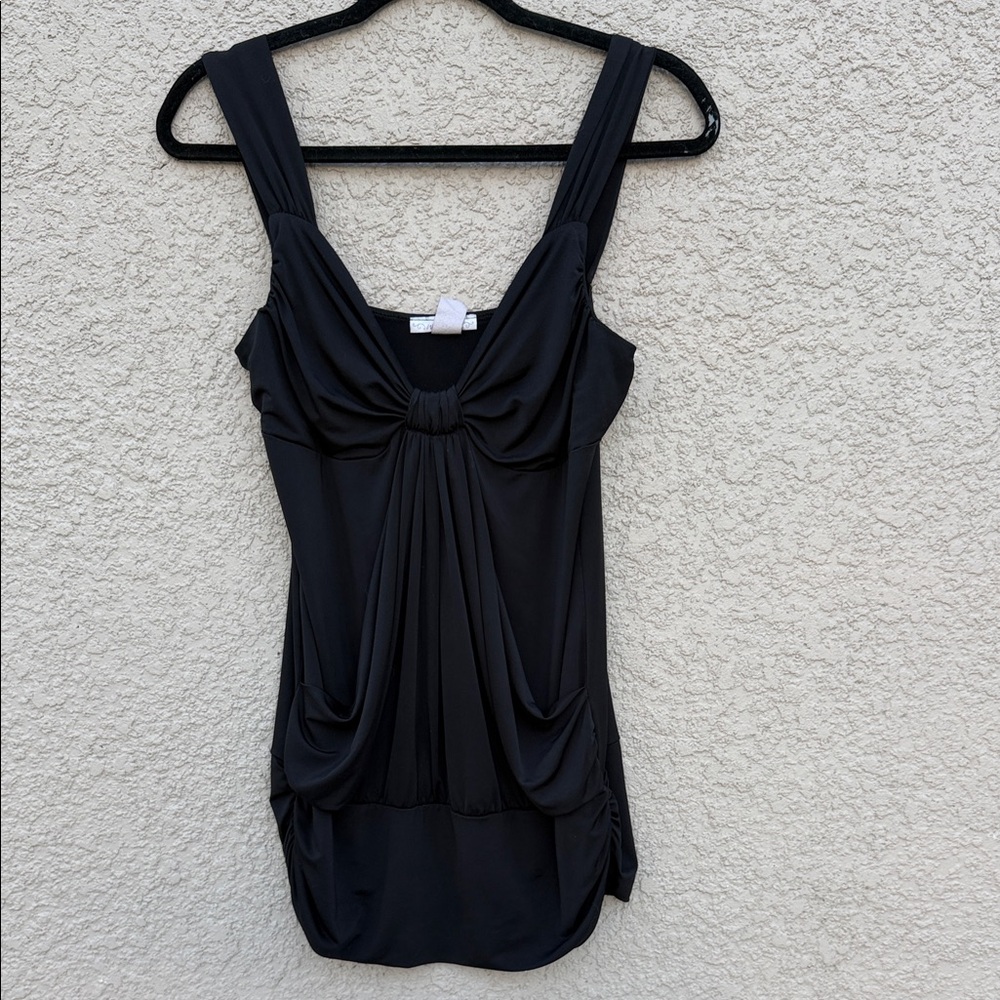 Wet Seal Black Top with Purple Logo Trim